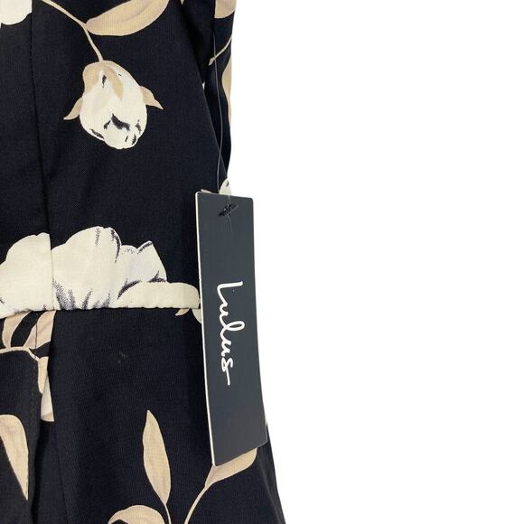 Lulus Magical Meadow Black Floral Print Skort Dress Size Small NEW NWT - Picture 6 of 9